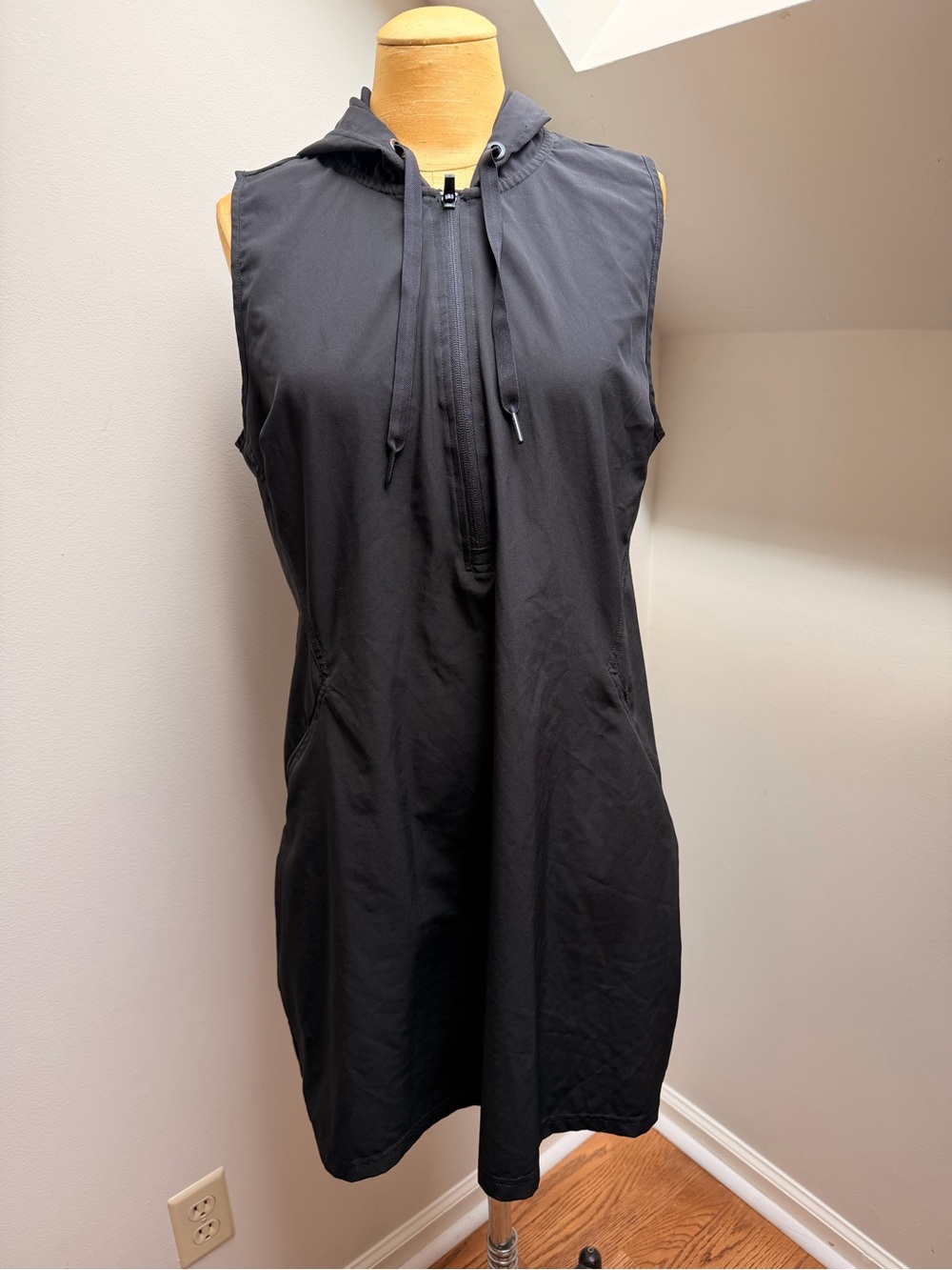 Calvin Klein Performance Black Zip Hooded Activewear Dress